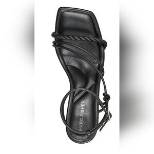 Marc Fisher Black Strappy Wide Heels Ankle Straps Size 8